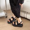 2025 Summer Fairy Style Sandals Fashion Word with Buckle National Style Beach Platform with Skirt Roman Women Sandals