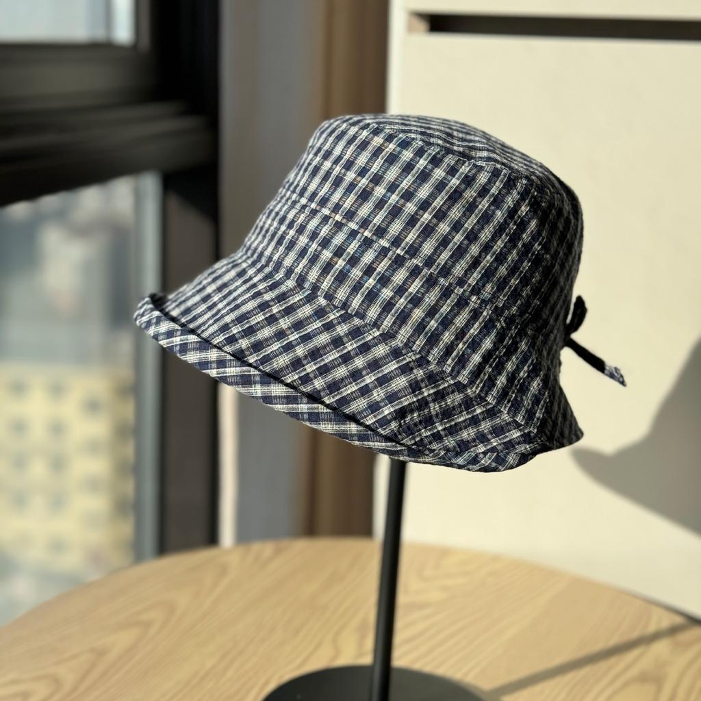 Korean-style simple mesh lightweight sun protection hat for women2026Casual and versatile bowknot artistic fisherman hat