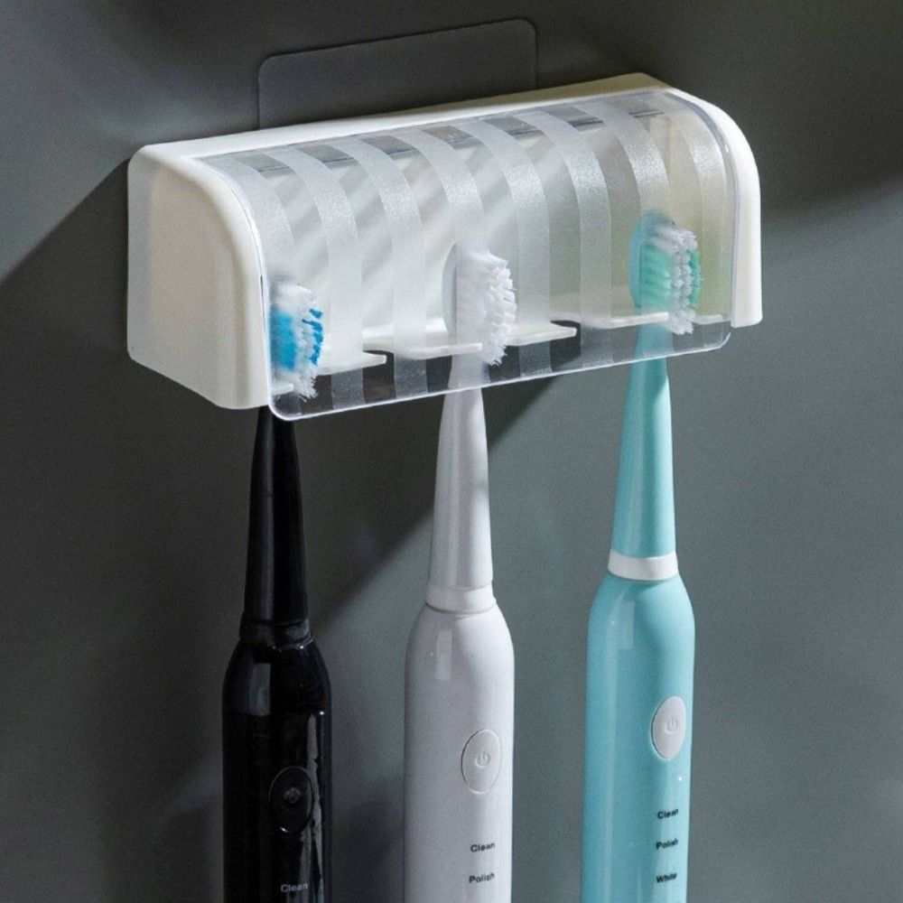 Wall Mounted Toothbrush Storage Rack Plastic Electric Toothbrush Holder Home Storage