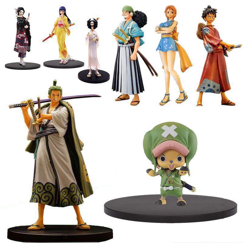 Изысканная коллекция фигурок One Piece с персонажами Луффи, Робин, Кику, Нами, Усоппом, Чоппером, Санджи, Зоро