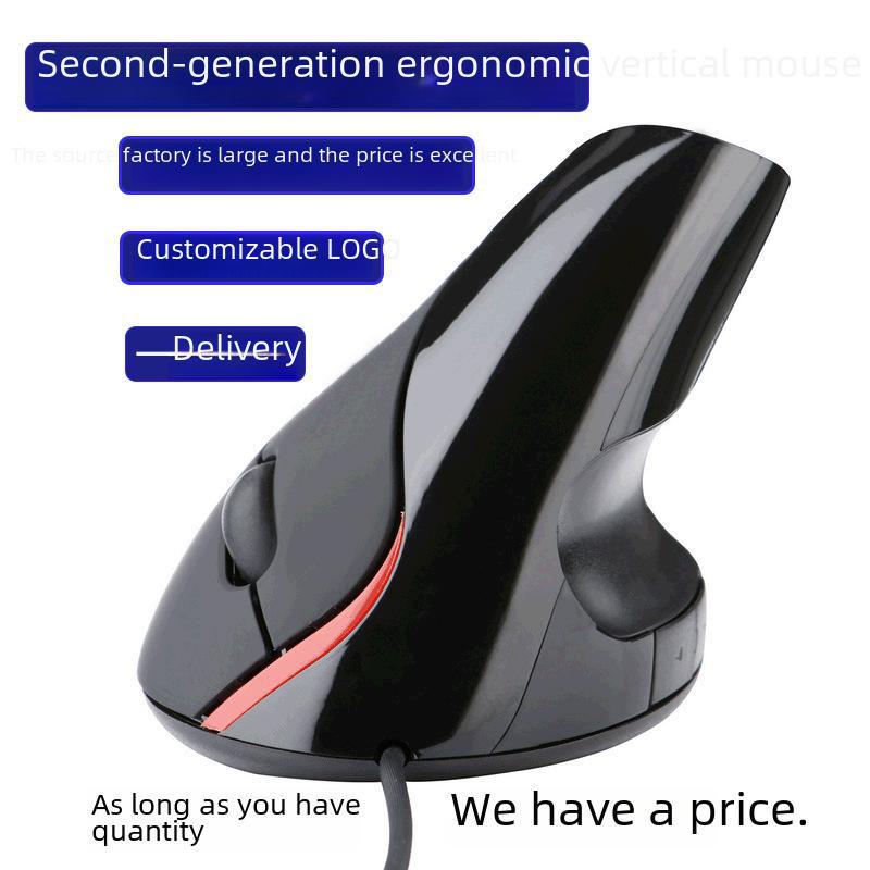 Эргономичная матовая вертикальная оптическая мышь — USB-проводная для игр и офиса.