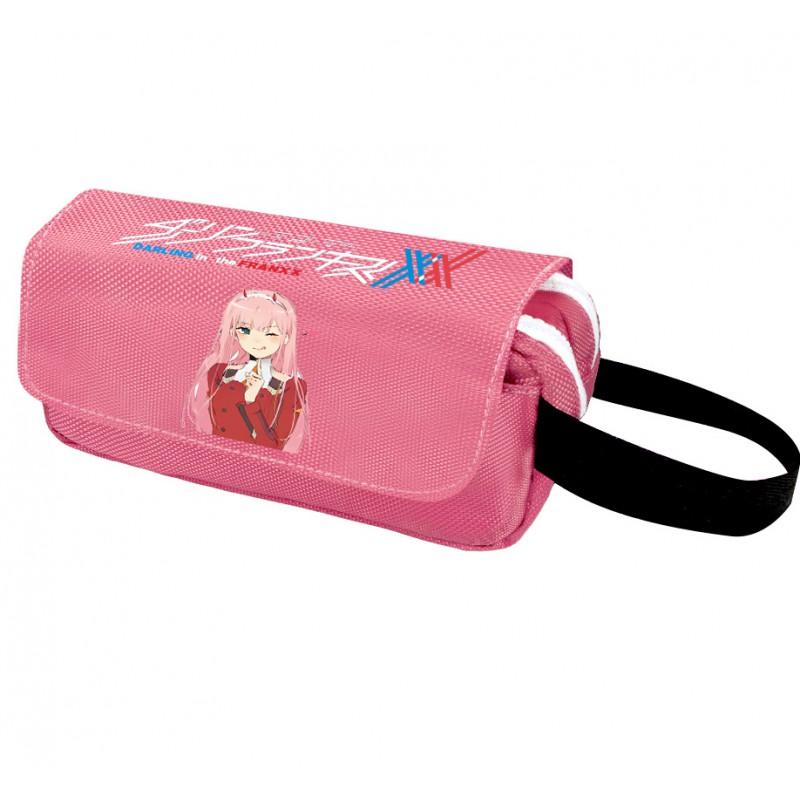 Anime Darling In Franxx Zero Two Pencil Case Large Capacity Multifunctional Student Stationery Pouch