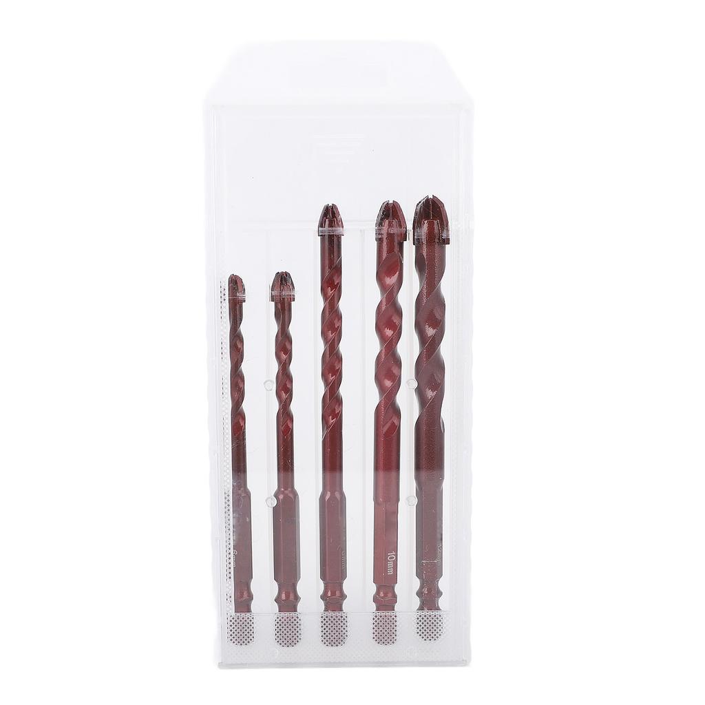 Набор из 5 сверл по камню с шестигранным хвостовиком 1/4 дюйма 5 6 8 10 12 мм Сверла из сплава вольфрамовой стали для