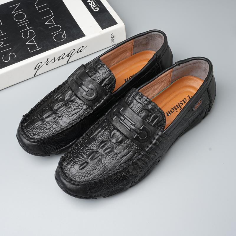 39-46 Модная мужская повседневная кожаная обувь без шнуровки Мокасины Мокасины Обувь для вождения на плоской подошве