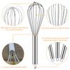 3pcs Stainless Steel Whisk Set 6 Wire Whisks 8/10/12 Inch Kitchen Balloon Whisks with Stainless Grip Manual Egg Beater Blender