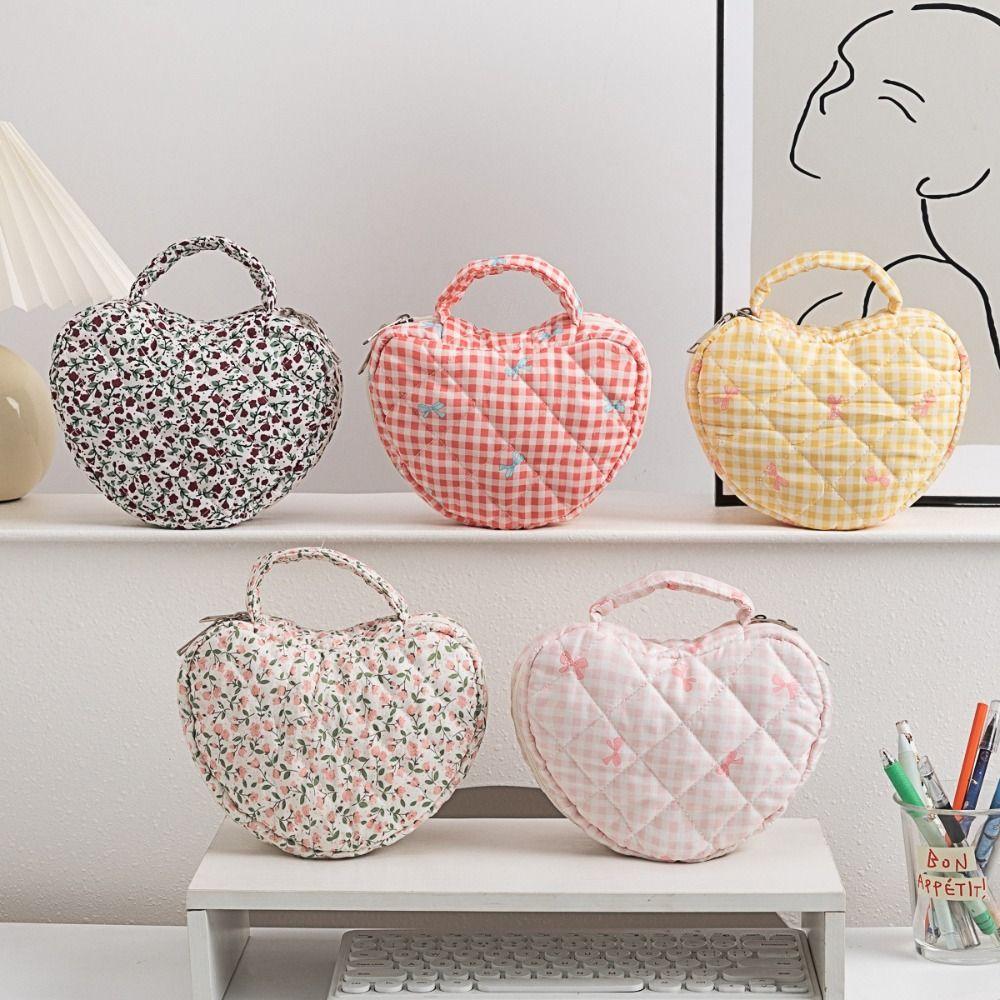 Multi-functional Polyester Floral Cosmetic Bag Portable Zipper Closure Storage Handbag Large Capacity Makeup Bag Travel