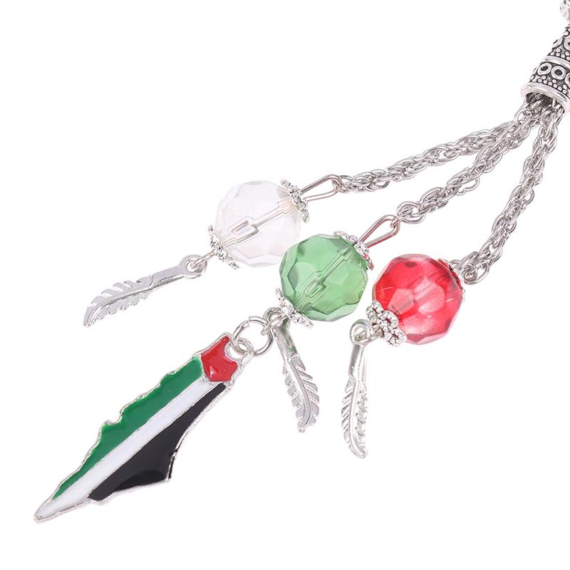 Браслет с изображением флага Палестины и карты страны, мусульманские маленькие бусины, акриловые четки, браслет для поклонения, исламские молитвенные четки на праздник Ид