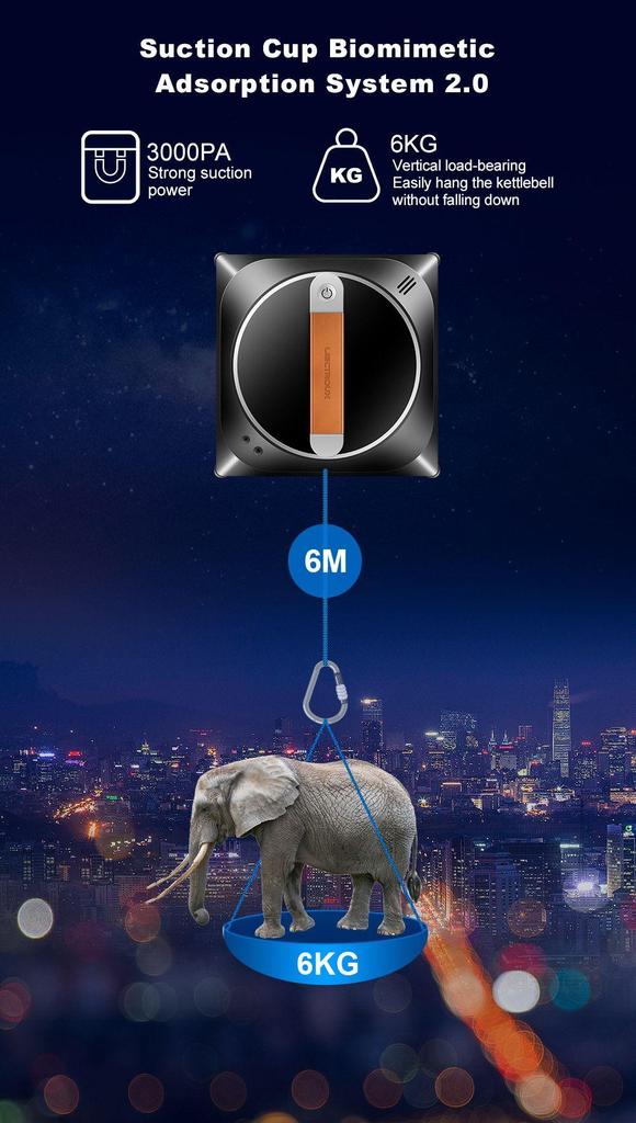 Восстановленный робот для мытья окон Liectroux YW910, двойное распыление воды, вакуумное всасывание 3000 Па, лазерный датчик, управление через приложение и пульт, функция памяти