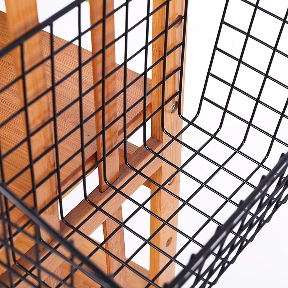 1Pcs Black White Iron Storage Basket Grid Kitchen Storage Rack  Seasoning Bottle
