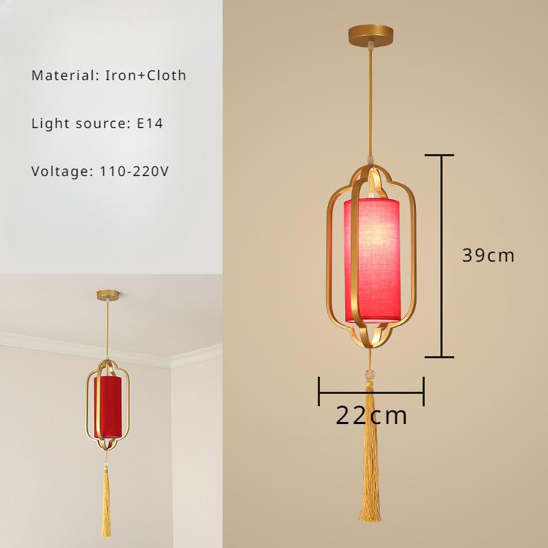 Китайский Фонарь Люстра Железная Ткань Ресторан Подвесной Светильник Скандинавский Домашний Декор Спальня Доска Балкон Коридор Бар Светодиодные Огни