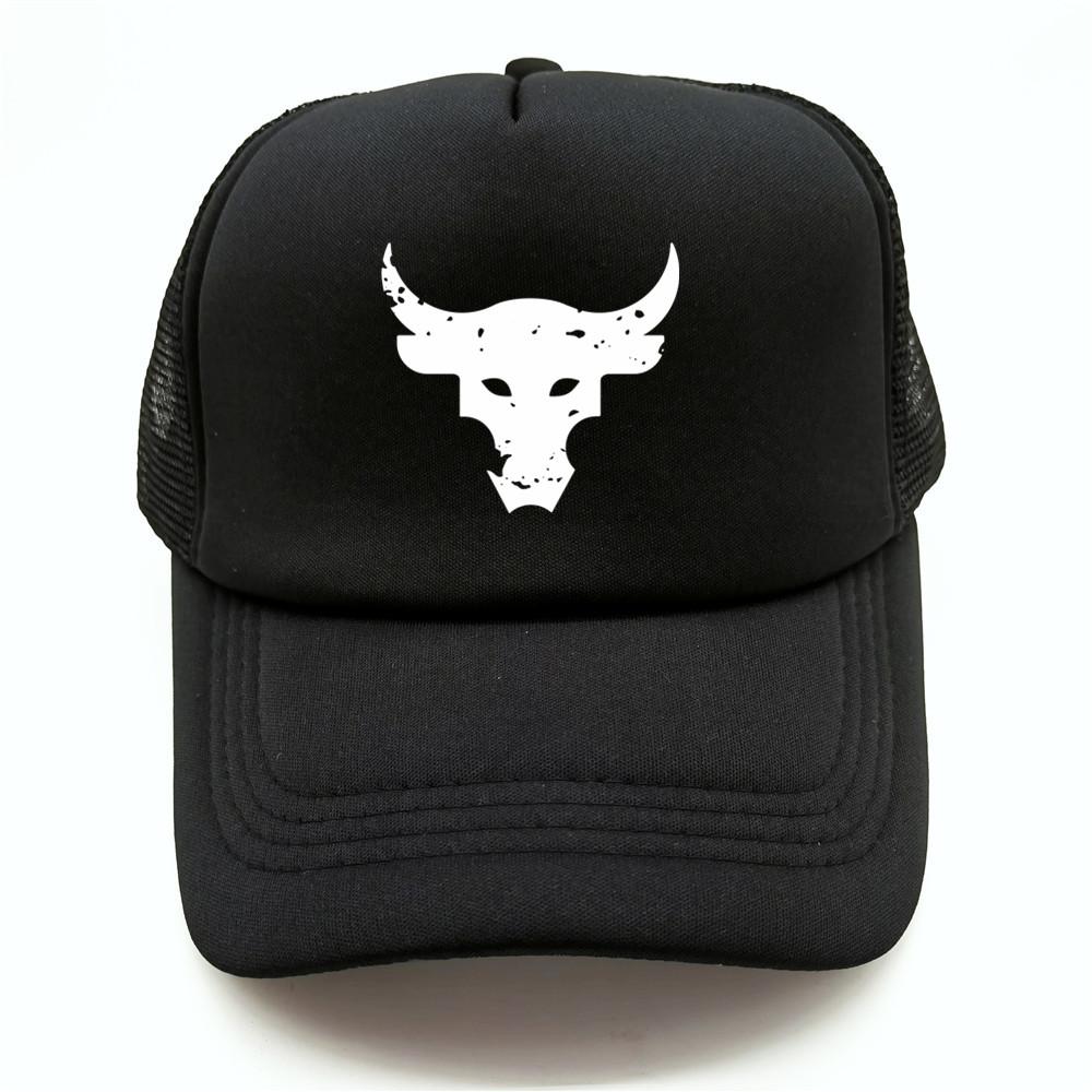 Dwayne Johnson Brahma Bull Tattoo Trucker Cap Unisex Baseball Caps Cool Summer Mesh Net Dwayne Johnson Hat Snapback Hats MZ