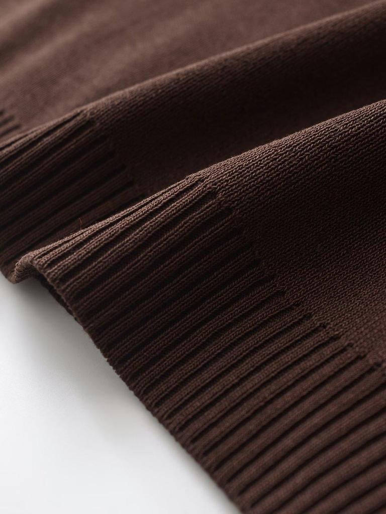 Весна 2025 Женский европейский и американский стиль С длинным рукавом Стойка воротника Вязаный свитшот с длинными брюками