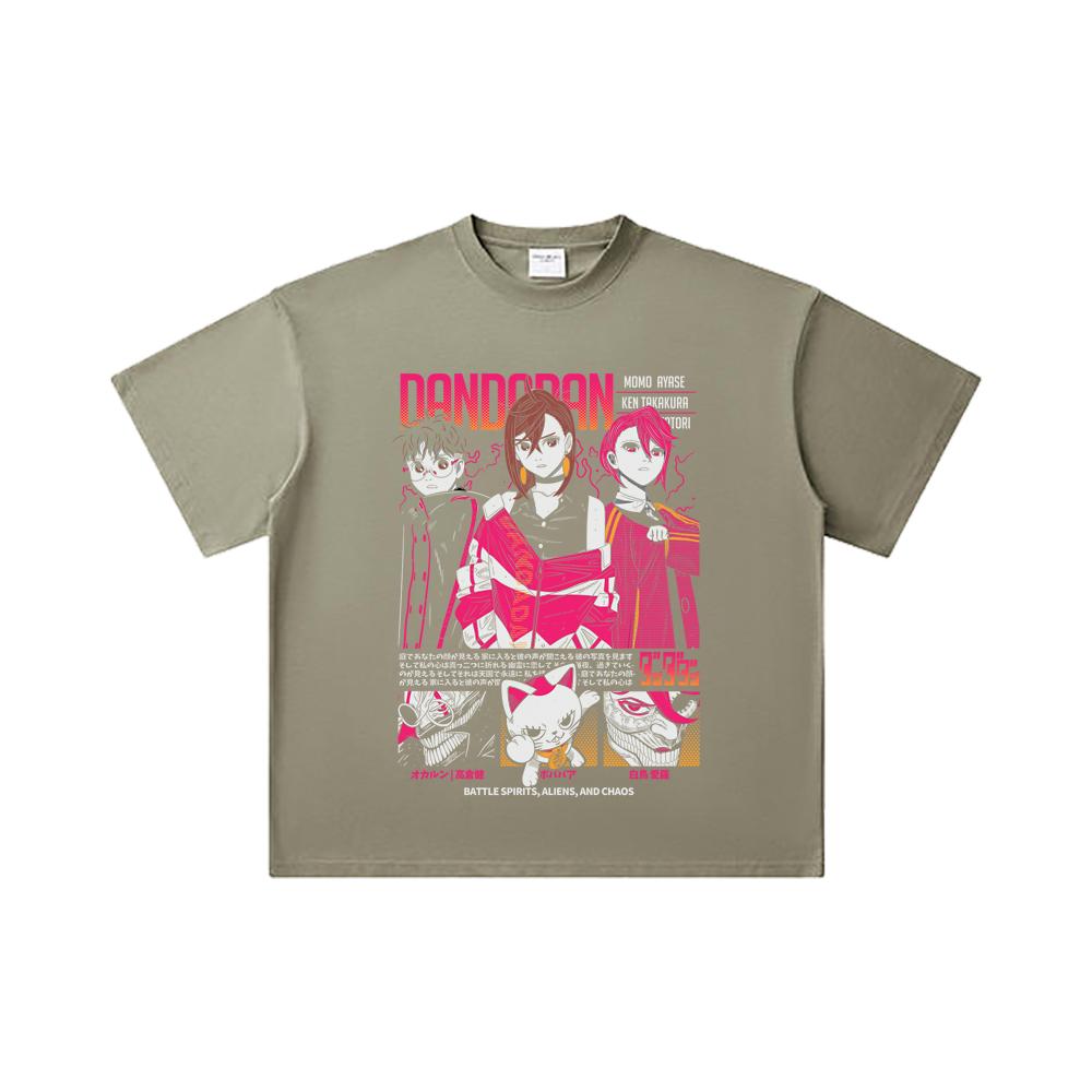 260 GSM Double Yarn 32 Count 100% Cotton Dandadan V14 Print Unisex Heavy Cotton T Shirt