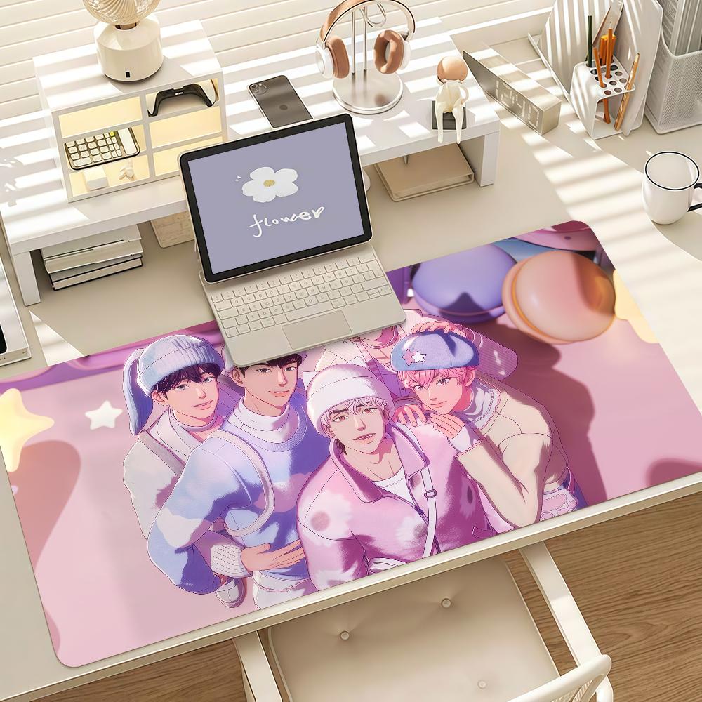 Kpop P-PLAVE Cartoon Mouse Pad Anti Slip Rubber Edge Locked Thickened Laptop Gaming Desk Mat