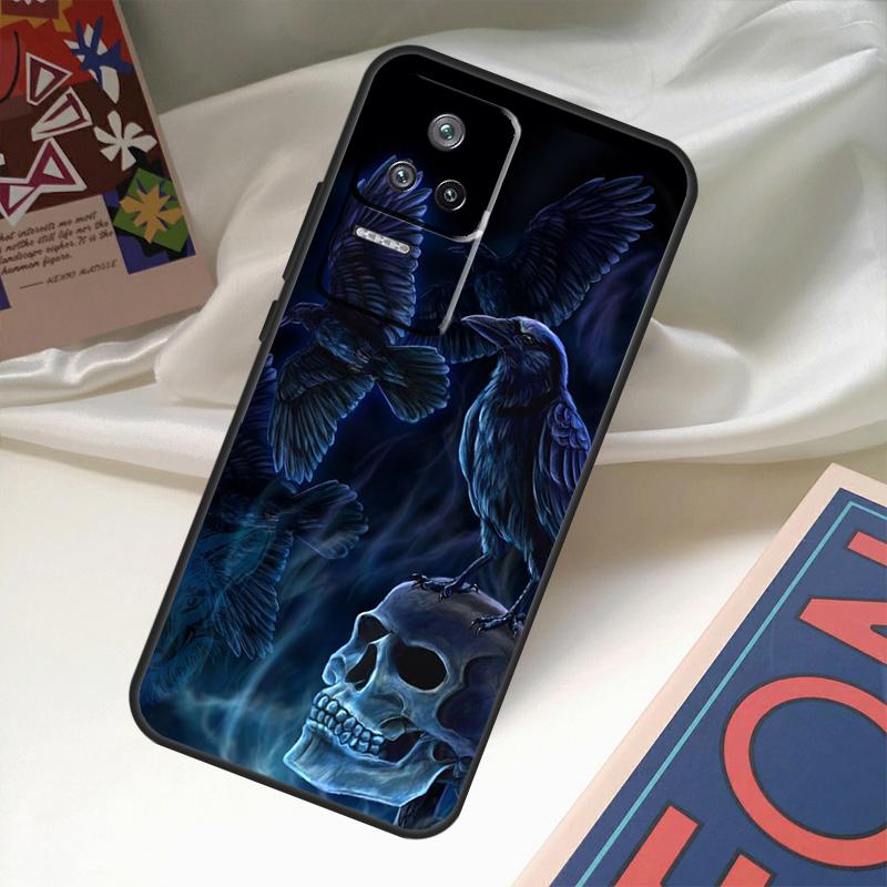 Чехол Ворон Ворон Темный Череп Для POCO X6 Pro M6 X5 X3 M5s F3 F5 Xiaomi 14 Ultra 13 12 Lite 11T 12T 13T Pro Coque