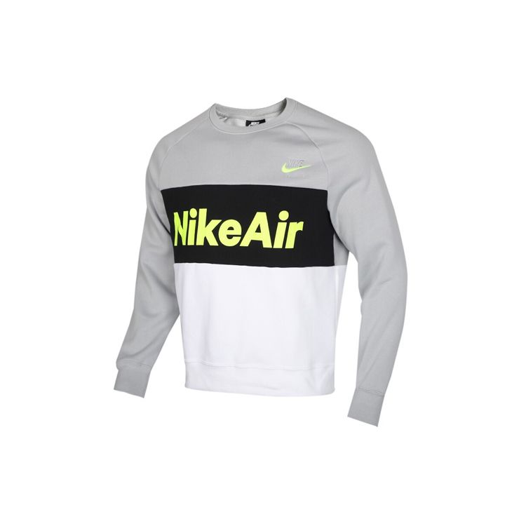 Nike Мужская спортивная толстовка с круглым вырезом Air Fleece, светло-серая CJ4828-077