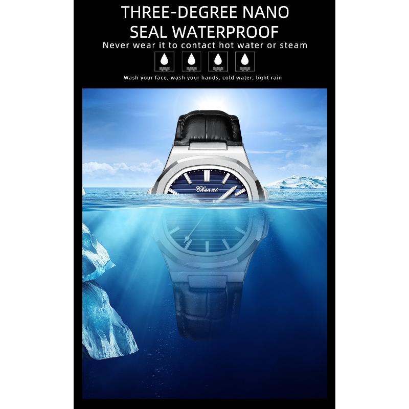 Chenxi Новые Роскошные Мужские Наручные Часы для Бизнеса Водонепроницаемые Светящиеся Часы с Датой для Мужчин Кварцевые Часы Кожаные Мужские Часы Reloj