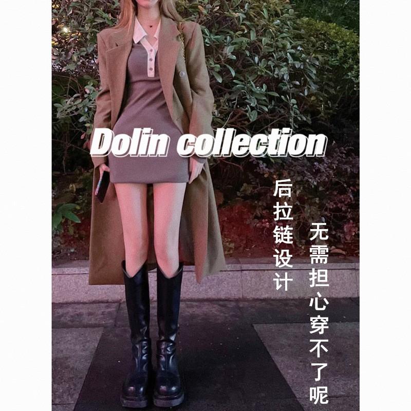 Womens Platform Martin Boots Mid-Calf Knee High Fall Winter Warm Fleece Lined Height-increasingliftWomens Lift