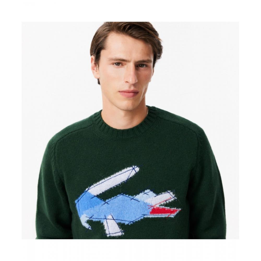 Lacoste Мужской праздничный пуловер [темно-зеленый]