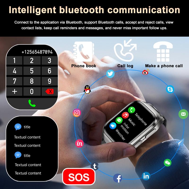 SACOSDING Airbag Smart Watch 2025 Новые часы для здоровья ЭКГ воздушный насос артериальное давление температура тела кислород в крови BT Call Smartwatch