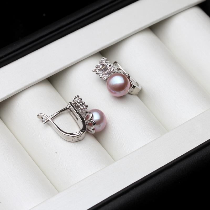 Серьги-клипсы из стерлингового серебра 925 пробы Розовые, Серьги с настоящим натуральным черным пресноводным жемчугом для женщин, жены, матери, Подарок на день рождения Белые
