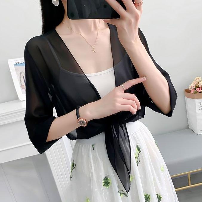 Short Jacket Plus Size Women's Lace Sun Protection Clothing Women's Thin Summer Cardigan Shawl Outer Outfit