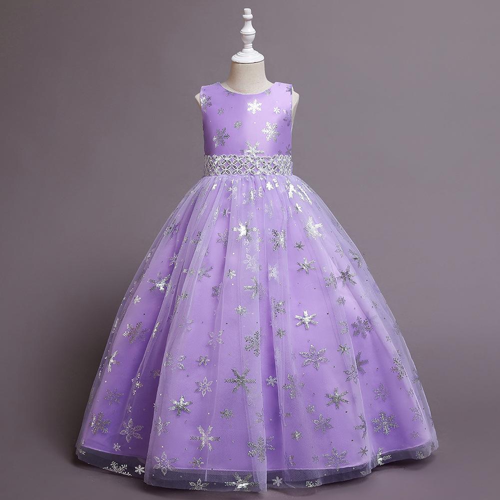 Детские рождественские платья Платья принцесс Длинные прогулочные платья для выступлений Свадебные костюмы для детей среднего и большого размера