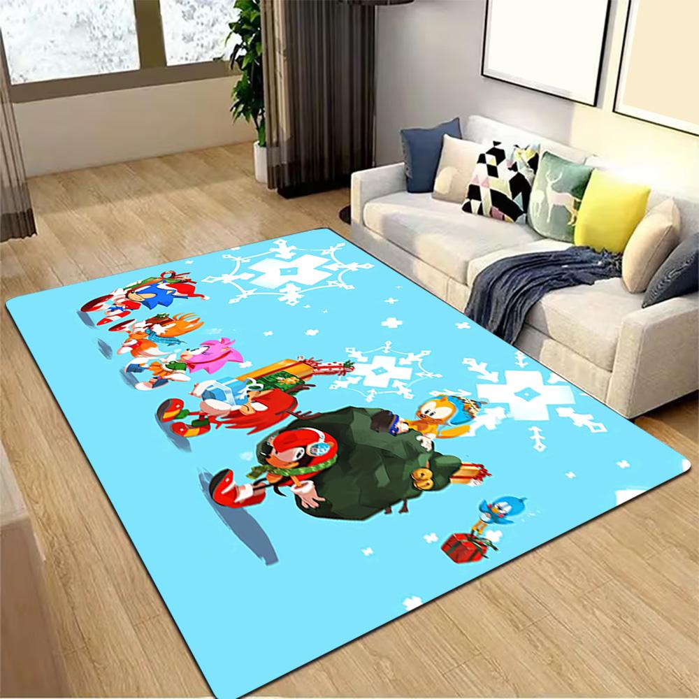 Sonic The Hedgehog Characters Decoration,Carpet,Living Room,Bedroom, Non-slip,Square rug