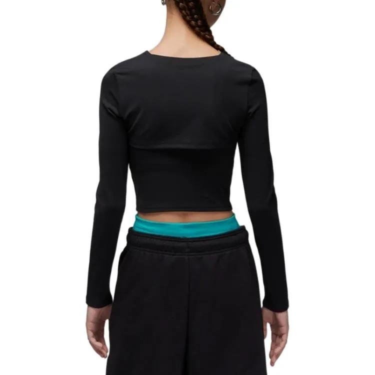 Jordan T Shirts Women's Black Crew Neck Moderate Straight Fit (Unisex) T-Shirts DV1275 010