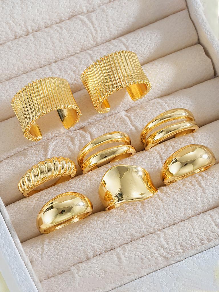 iF ME Набор из 8 преувеличенных, сексуальных, неровных, геометрических, гладких, глянцевых, модных и персонализированных колец