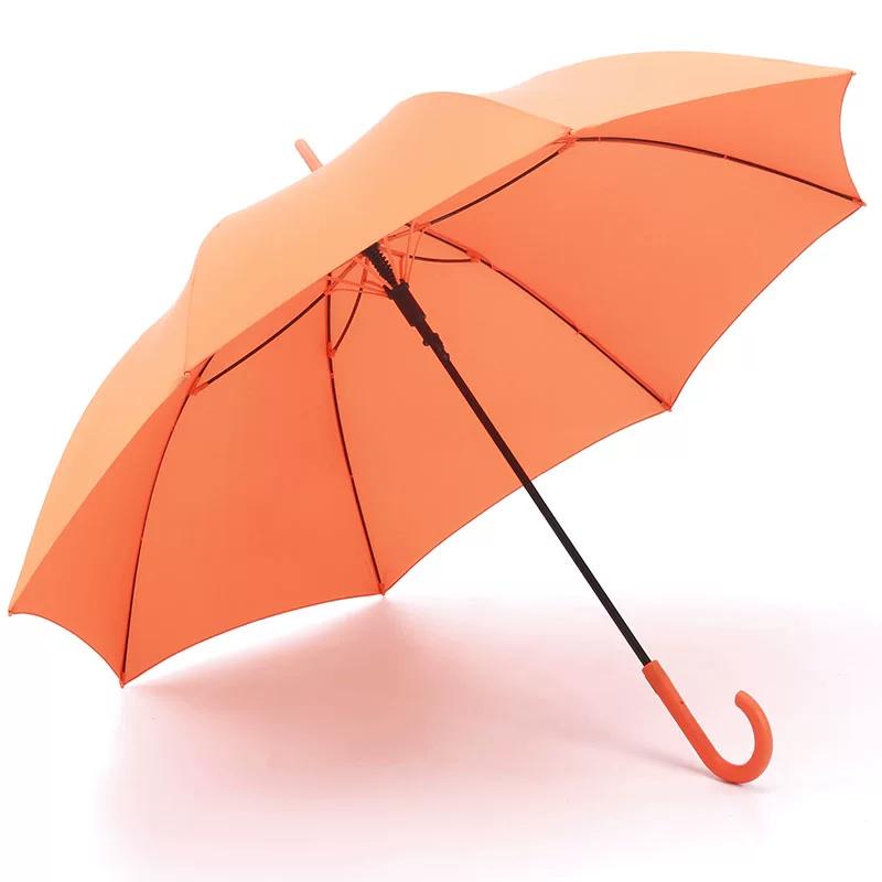 Daily Full-Time Extra Large Thickened Straight Handle Macaron Dopamine Long Handle Pure Color Good-looking Umbrella Automatic Umbrella with Straight