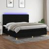 VidaXL Bed Slat Base with Mattress and LED, Upholstered Bed with Headboard, Double Bed, Adult Bedroom Bed, 3135703