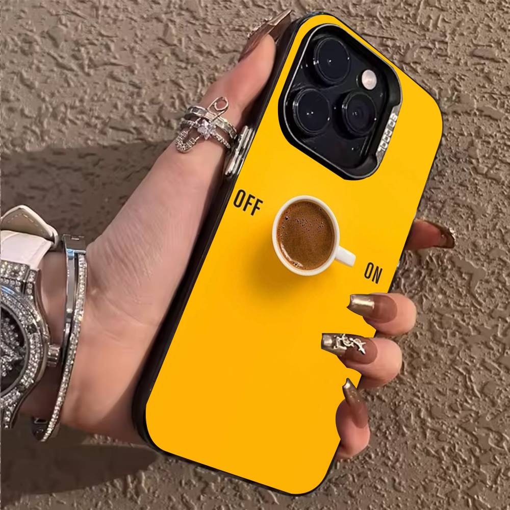 Чехол для телефона с рисунком кофе для iPhone 17,16,15,14,13,12,11,Pro,X,Xs,MAX,Plus, ТПУ, Мягкий, Приятный для кожи Чехол