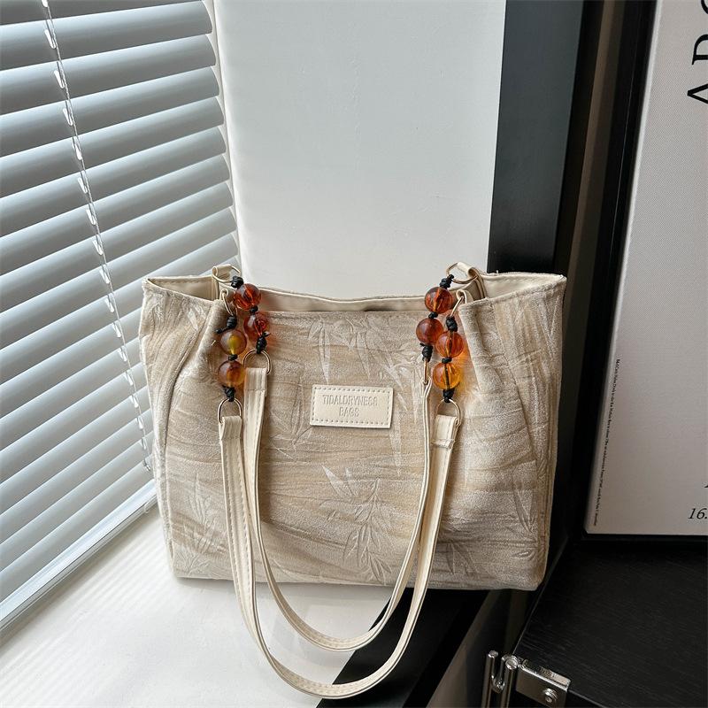 Простая и модная сумка-тоут большой вместимости, новинка лета 2024 года, повседневная модная сумка через плечо, сумка для подмышки для поездок на работу