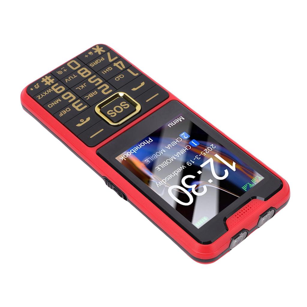 Кнопочный телефон 4G LTE разблокированный с кнопкой SOS 2500 мАч Dual SIM MP3 Звонки SMS Функции Интернет Красный