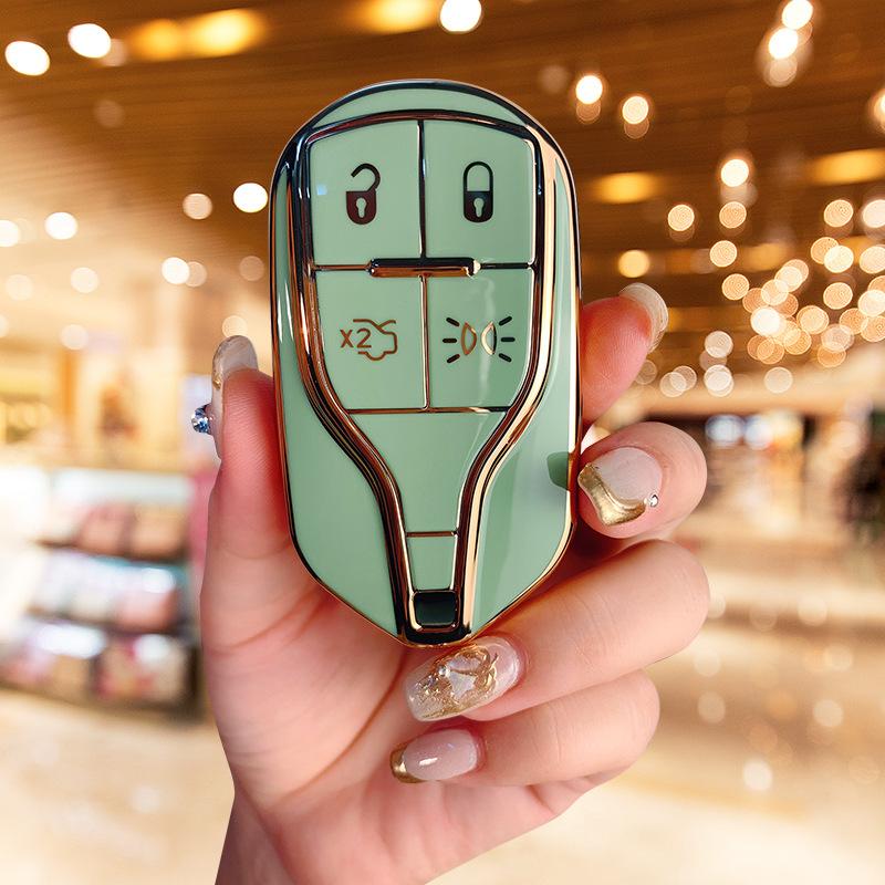 Подходит для нового чехла для ключа Maserati President Levante Всесторонний защитный чехол Сумка с пряжкой Geberit