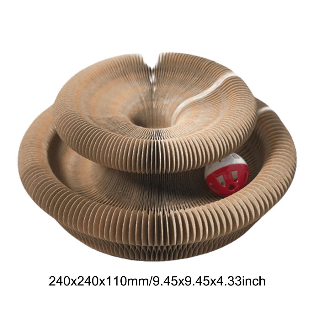 Magic Organ Cat Scratching Board Cat Interactive Toys Foldable Cat Scratching Post Ball Track Cat Grinding Claw Scratching Board