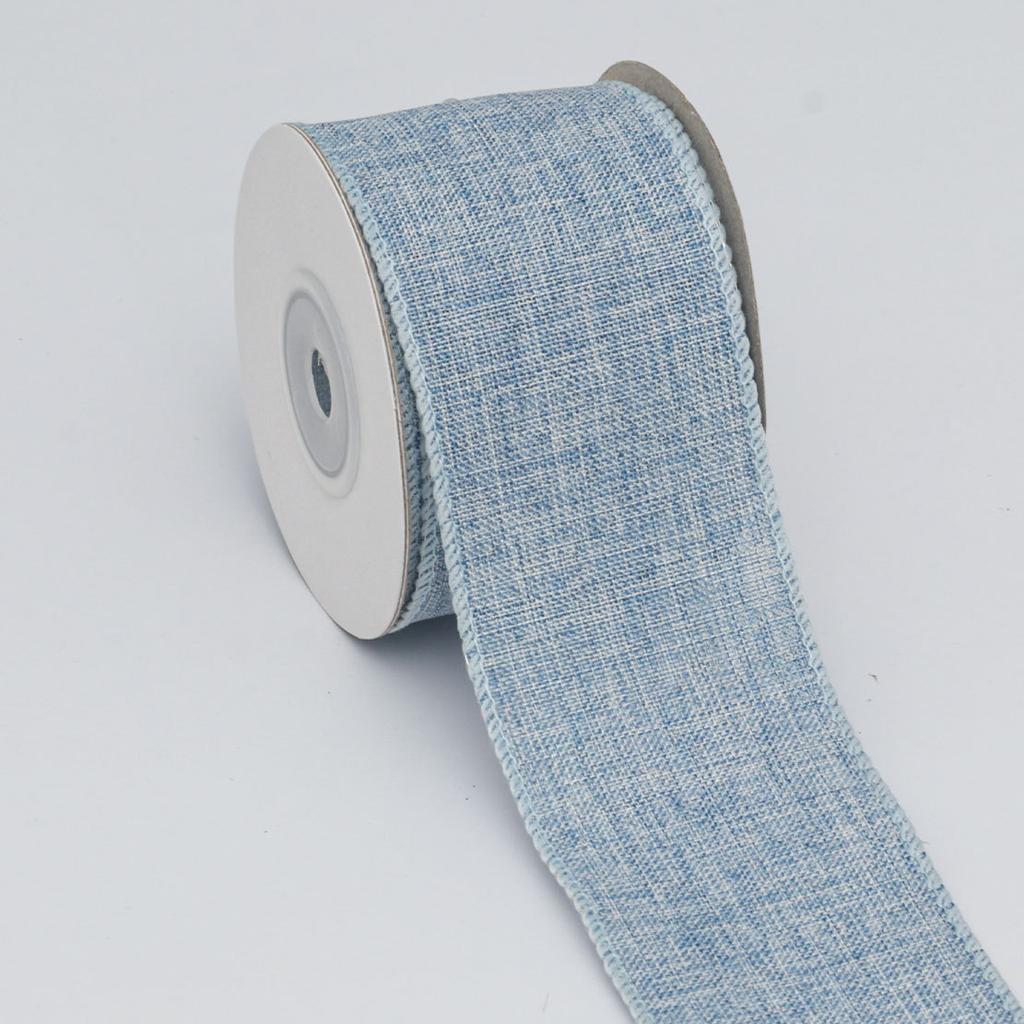 Decorative Romantic and Cozy Solid Color Christmas Day Decoration Ribbon Plaid Ribbon Imitation Hemp Ribbon Wire Edge Imitation Hemp Woven Ribbon