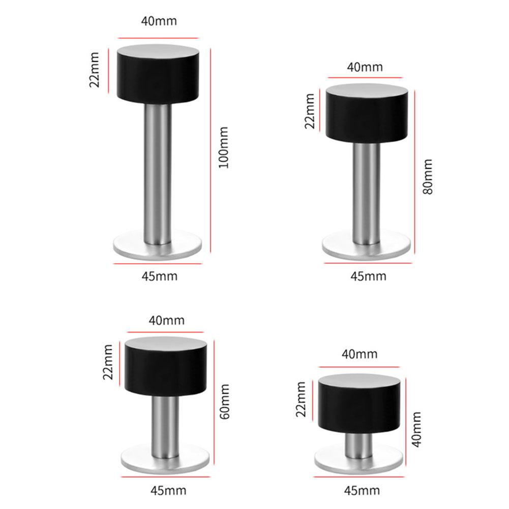 Бесшумный резиновый дверной упор с защитой стен в раме из нержавеющей стали