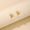  Creative Star Seashell Zircon Earrings 6 Piece Set for Women Electroplated Alloy Vacation Style Fresh and Sweet