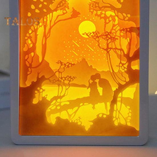 3D Бумажный Ночник с Мягким Свечением Перезаряжаемые Креативные Бумажные Скульптуры Рамка Настольная Лампа Декоративный Ночник