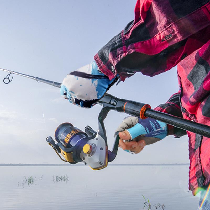 Камуфляжные рыболовные перчатки без пальцев: Легкие, Быстросохнущие, Противоскользящие, Износостойкие, Дышащие Велоперчатки