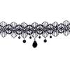 Fashion Gothic Black Lace Retro Choker Collar Flower Pendant Necklace Jewelry