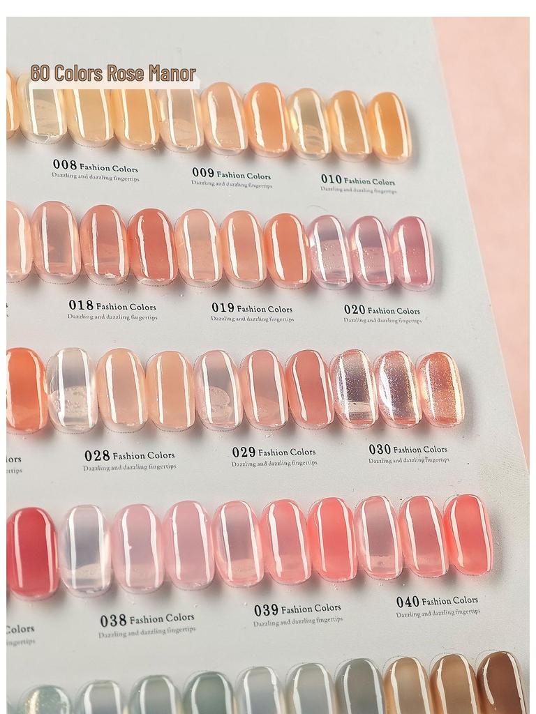 Набор гель-лаков «Розовый особняк», 60 цветов: Прозрачные, Полупрозрачные Оттенки для Салонного Маникюра