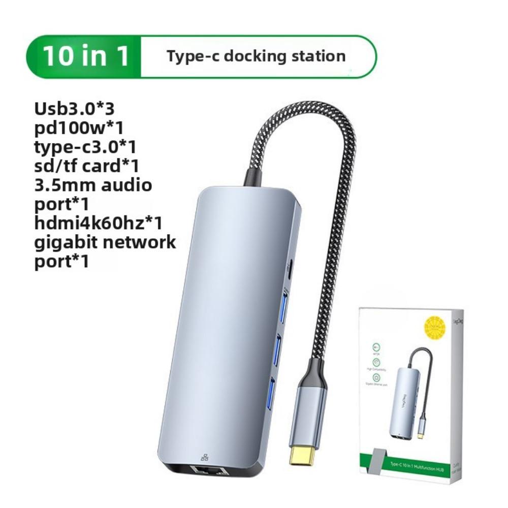 Док-станция 5-в-1 Type-C, концентратор USB-C, гигабитный Ethernet 4K HDMI-адаптер для ноутбука
