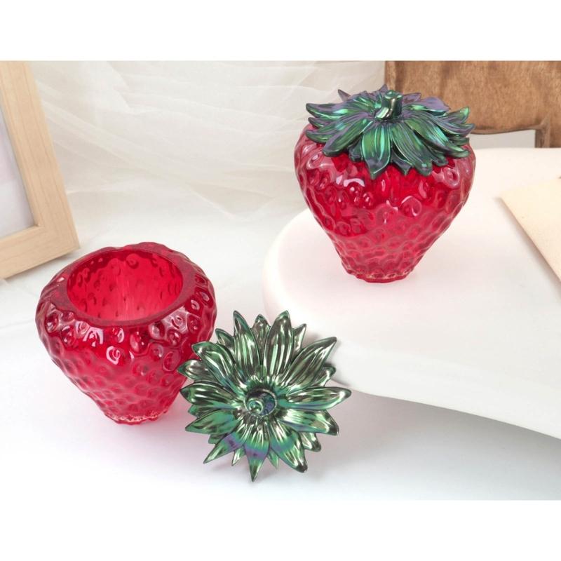 Винтажная форма для банки из смолы с крышкой, силиконовая форма для хранения клубники для литья эпоксидной смолы-форма для ювелирных изделий-контейнера