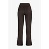 Brown High Waist Rib Detailed Wide Leg Woven Trousers Tctaw23tp00006