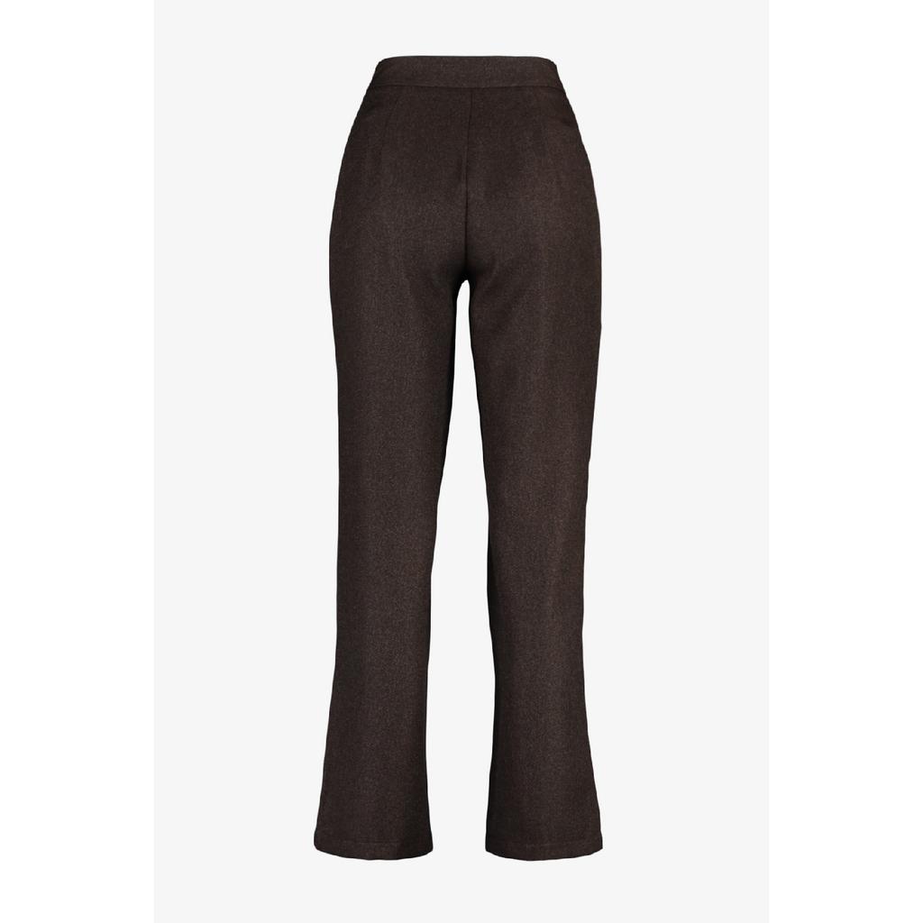 Brown High Waist Rib Detailed Wide Leg Woven Trousers Tctaw23tp00006