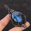 Кулон с Овайхи Блю Опалом, Кулон, обмотанный медной проволокой, Ювелирное изделие ручной работы в технике Wire Wrap, Кулон с настоящим драгоценным камнем, Подарок для мамы, Ювелирное изделие из античной меди