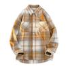Японская ретро мужская клетчатая рубашка с длинным рукавом контрастного цвета, свободная куртка, мужская и женская рубашка, универсальная куртка
